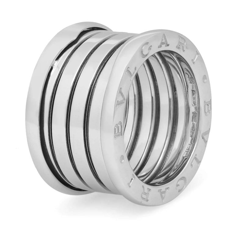 Bvlgari B.Zero1 Five Band Ring 18K White Gold Size 51 US 5 For Sale at