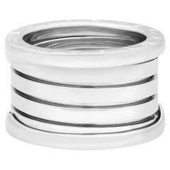 Bvlgari B.Zero1 Five Band Ring 18K White Gold Size 51 US 5