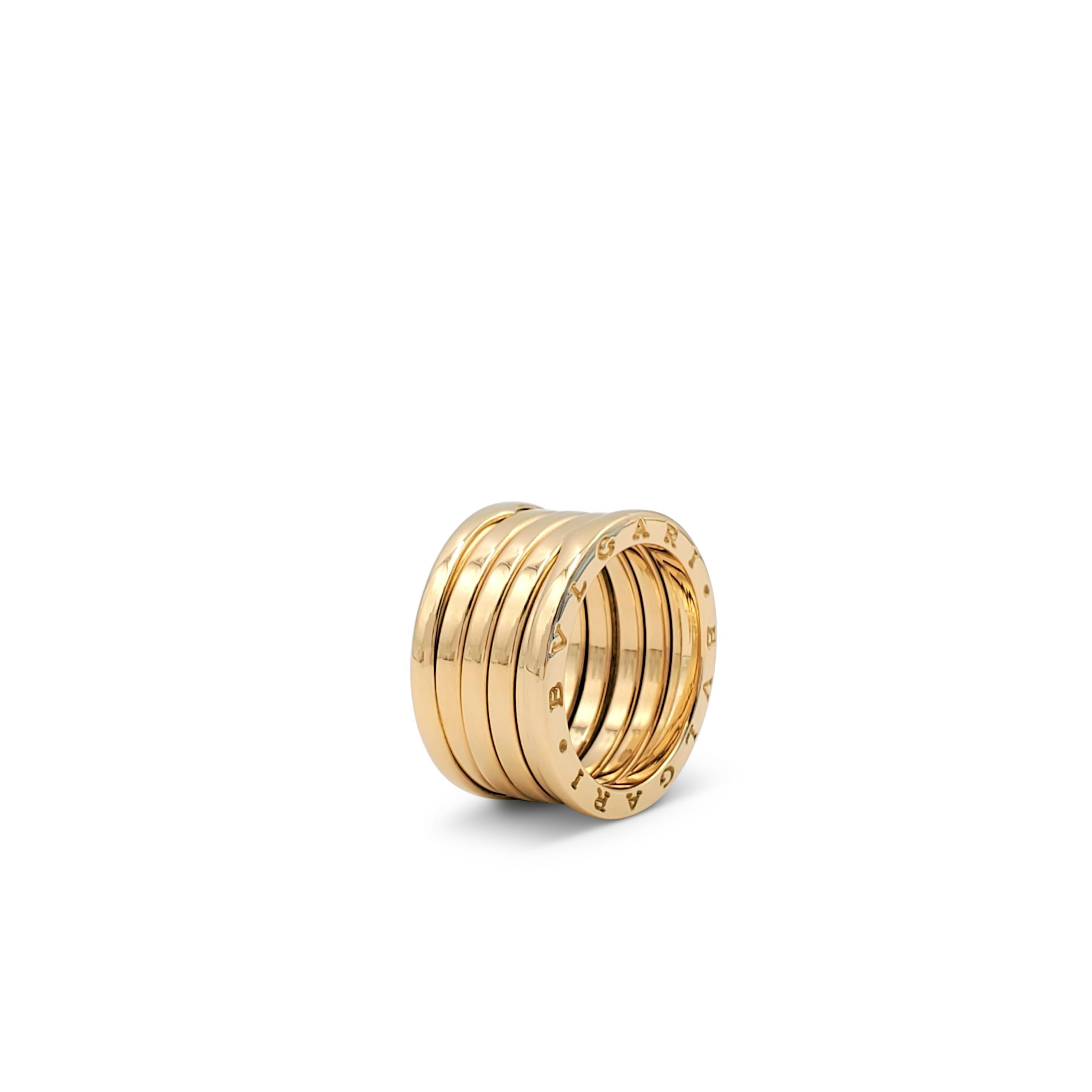 Bvlgari B.zero1 Fünf-Band-Gelbgoldring für Damen oder Herren
