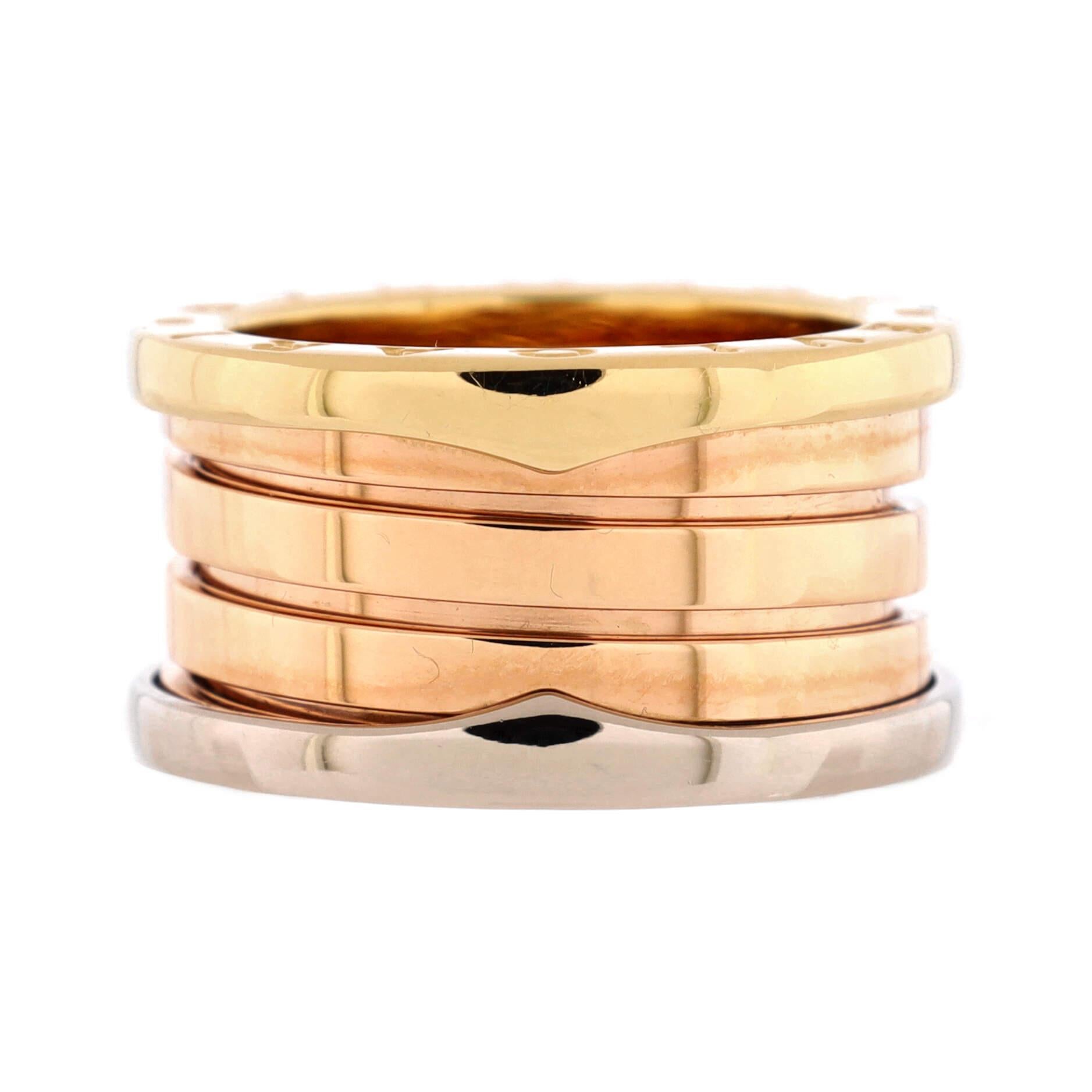 Condition: Great. Minor wear throughout.
Accessories: No Accessories
Measurements: Size: 5.25 - 50, Width: 11.30 mm
Designer: Bvlgari
Model: B.Zero1 Four Band Ring 18K Tricolor Gold
Exterior Color: Tricolor Gold
Item Number: 207235/8