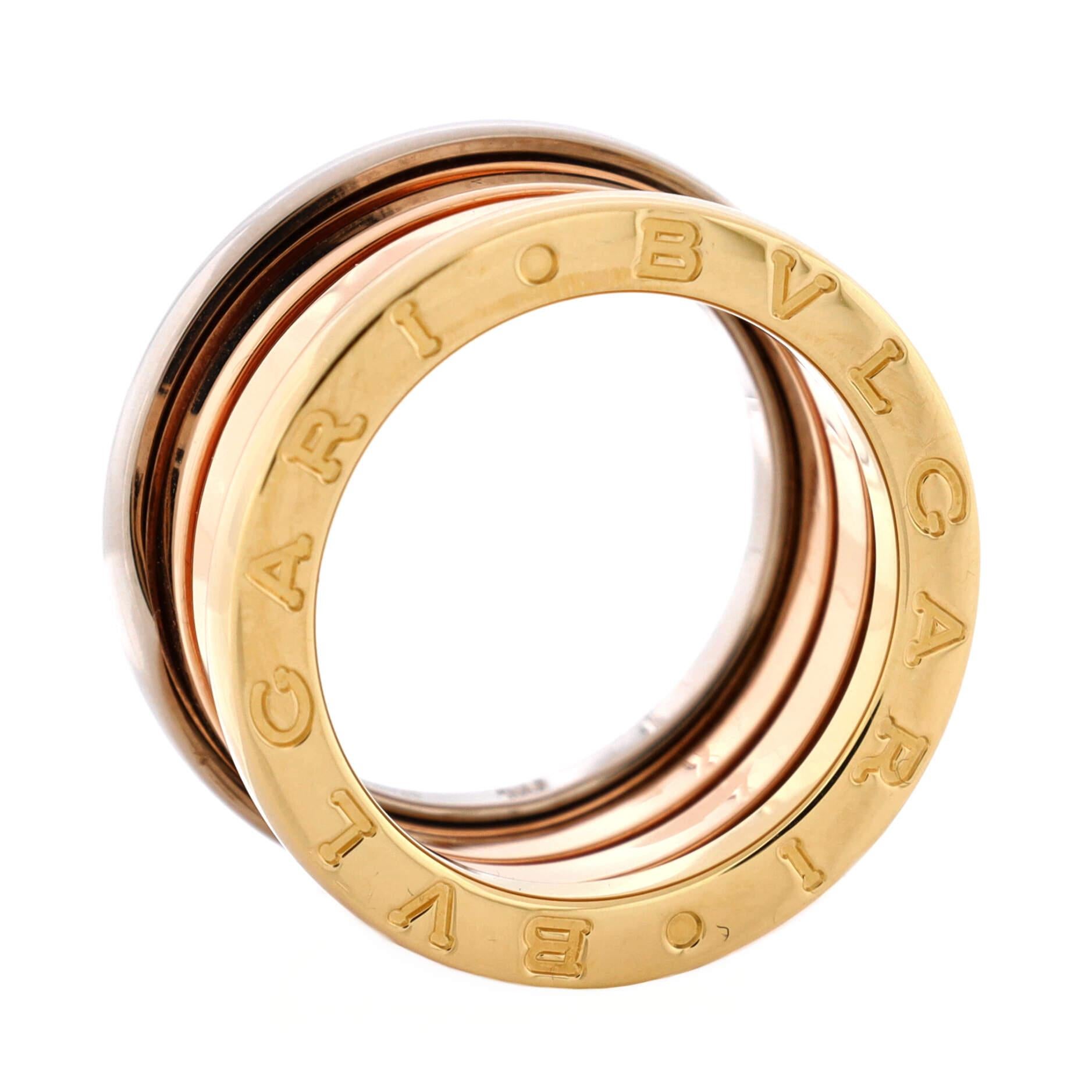 Bvlgari B.Zero1 Vierer-Ring aus 18 Karat dreifarbigem Gold im Zustand „Gut“ in New York, NY