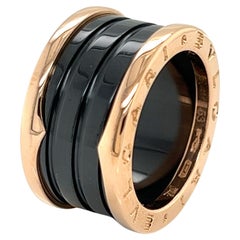 Bvlgari B.zero1 Bague à quatre anneaux en or rose 18 carats et céramique noire