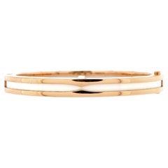 Bvlgari B.Zero1 Hinged Bangle Bracelet 18K Rose Gold with Ceramic 7mm