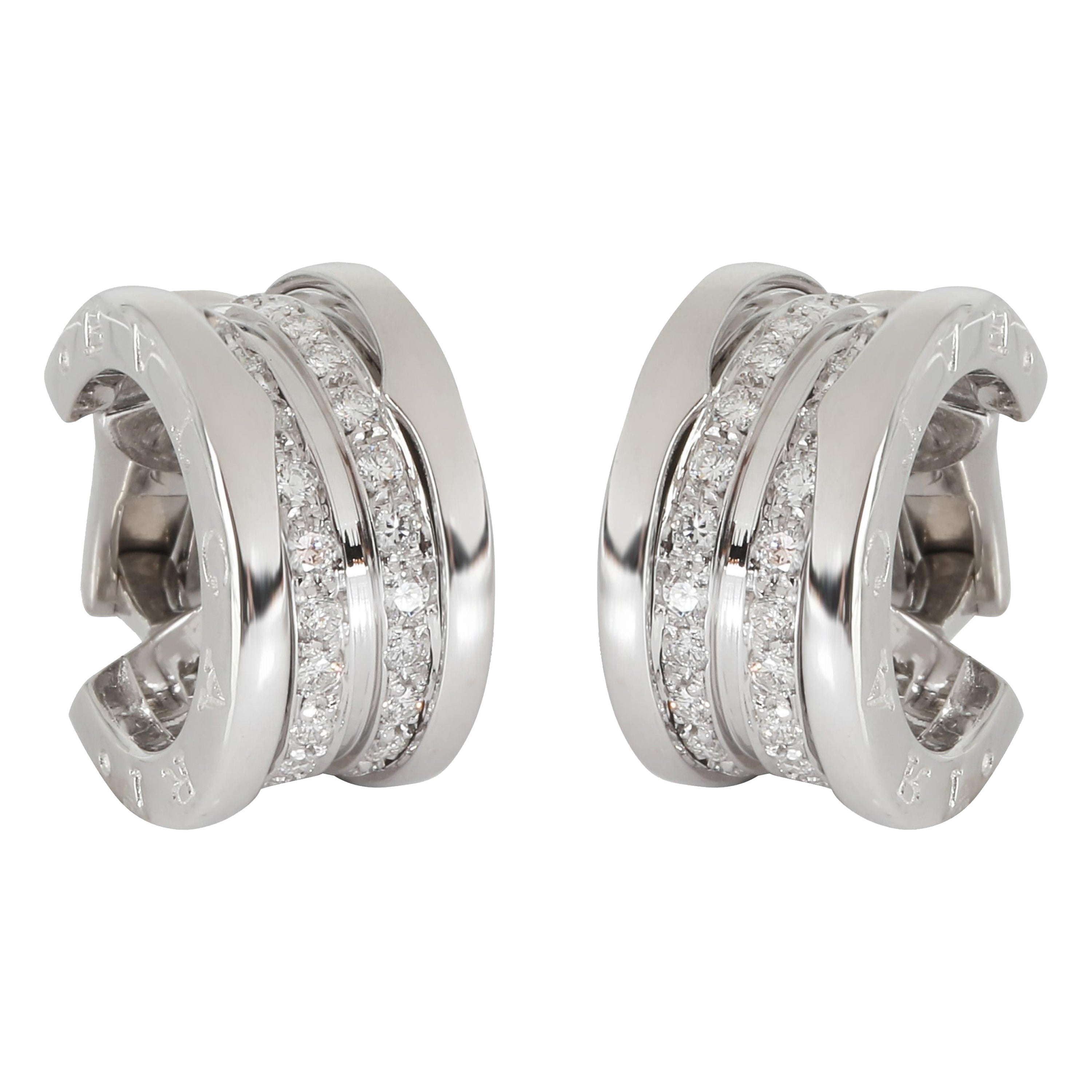 BVLGARI B.zero1 Creolen-Ohrring aus 18K Weißgold 1,08 CTW