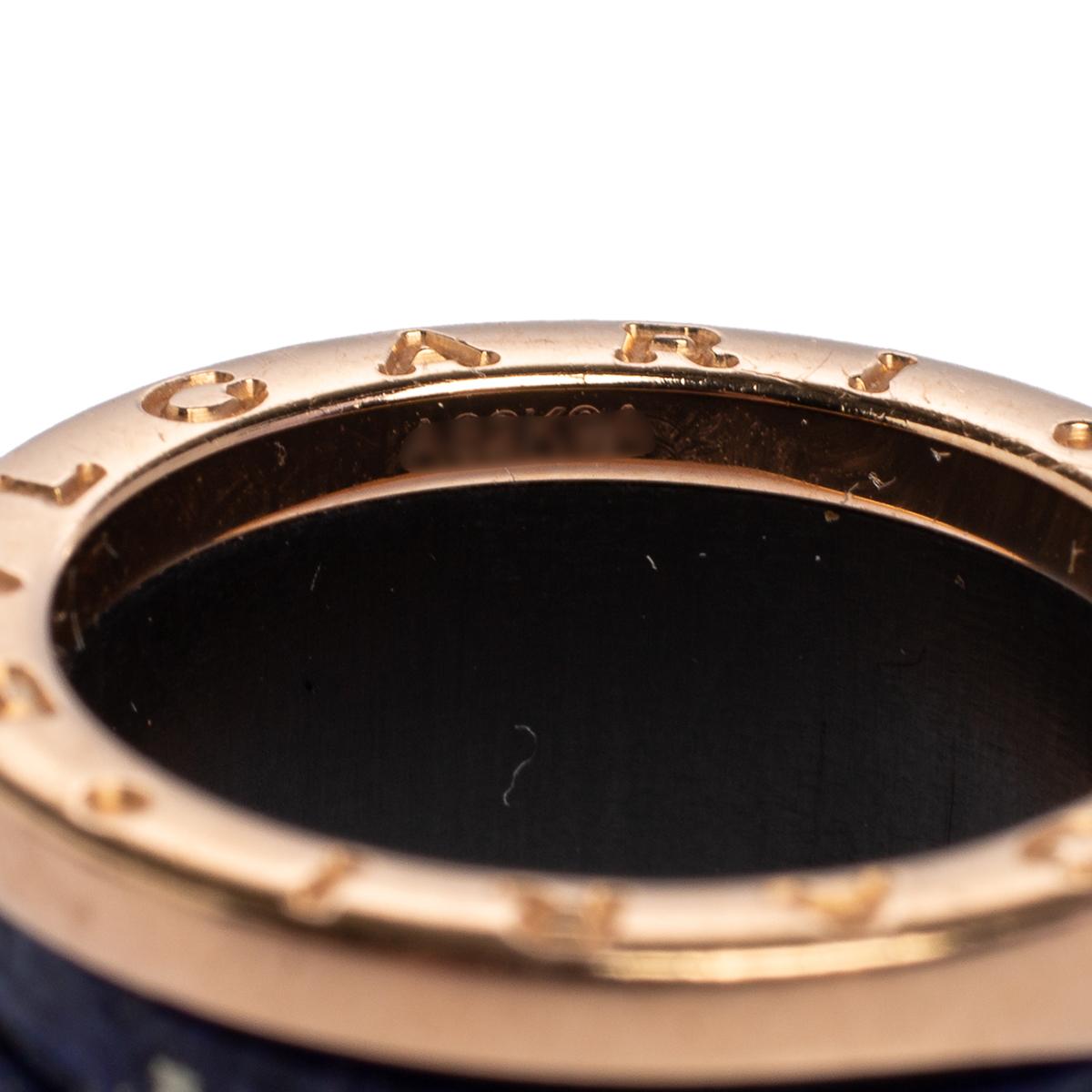 Bvlgari B.Zero1 Lapis Lazuli 18K Rose Gold Band Ring Size 54 1