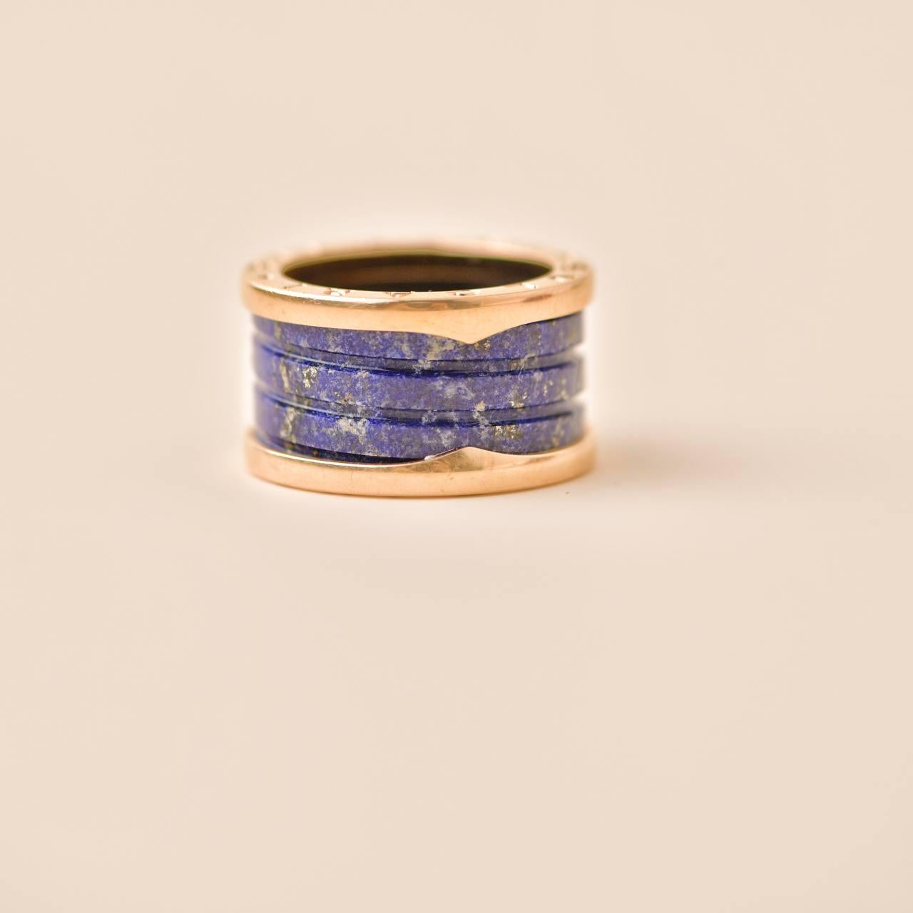 Bvlgari B.Zero1 Lapis Lazuli Or Rose 18K Taille 52 Unisexe en vente