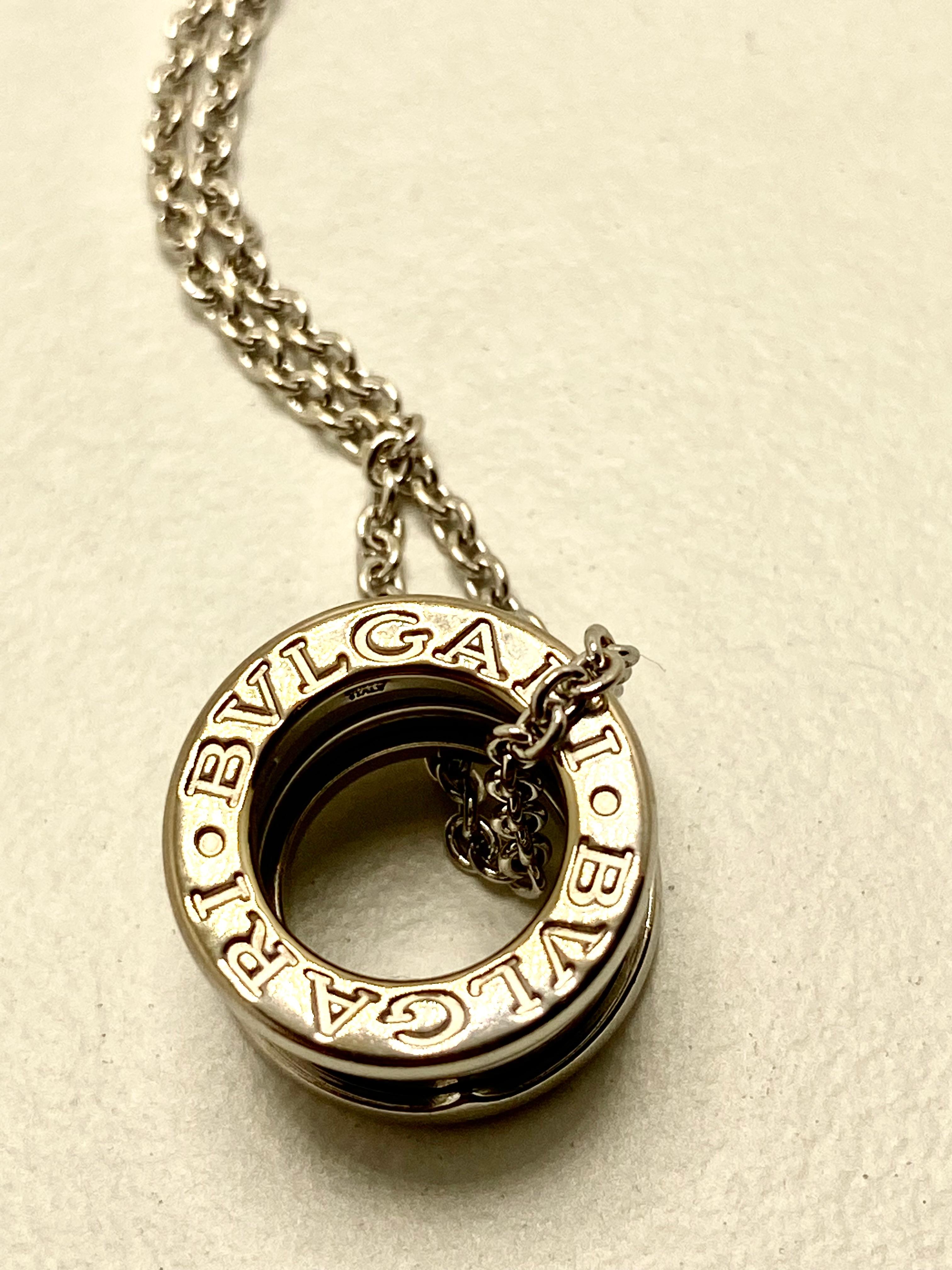 da uomo o donna Bvlgari B.Zero1 Large Model Necklace in 18K White Gold – 12.08g in vendita