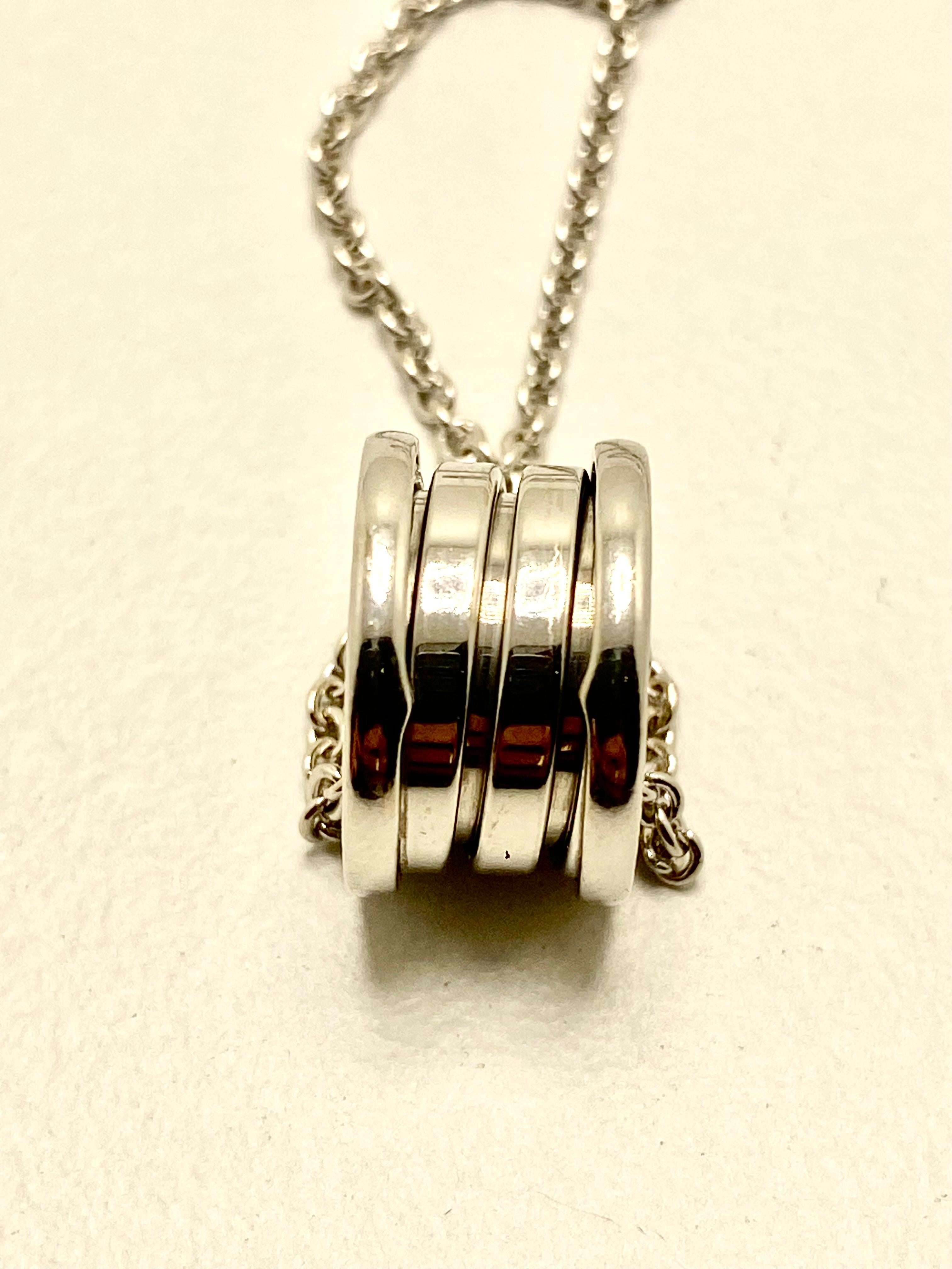 Bvlgari B.Zero1 Large Model Necklace in 18K White Gold – 12.08g in vendita 1