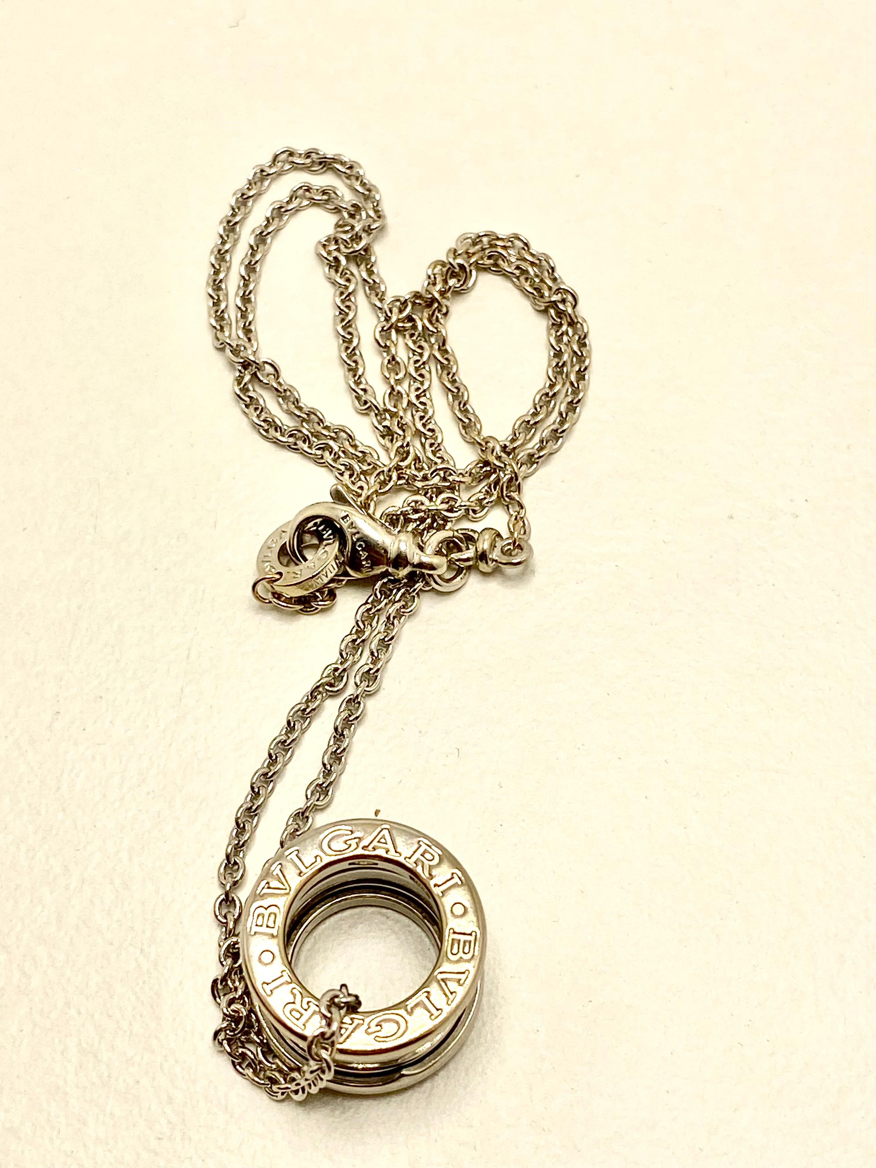 Bvlgari B.Zero1 Large Model Necklace in 18K White Gold – 12.08g in vendita 2