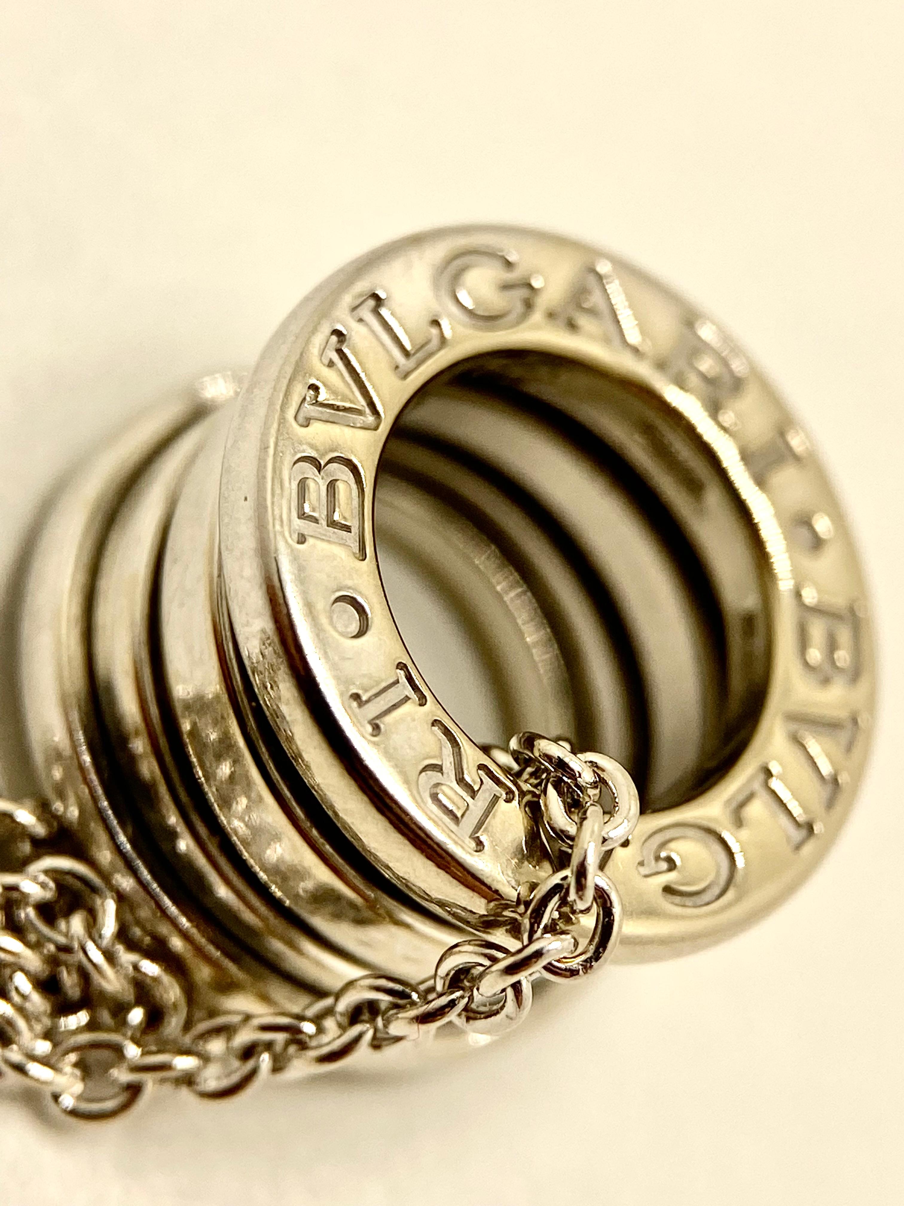 Bvlgari B.Zero1 Large Model Necklace in 18K White Gold – 12.08g in vendita 3