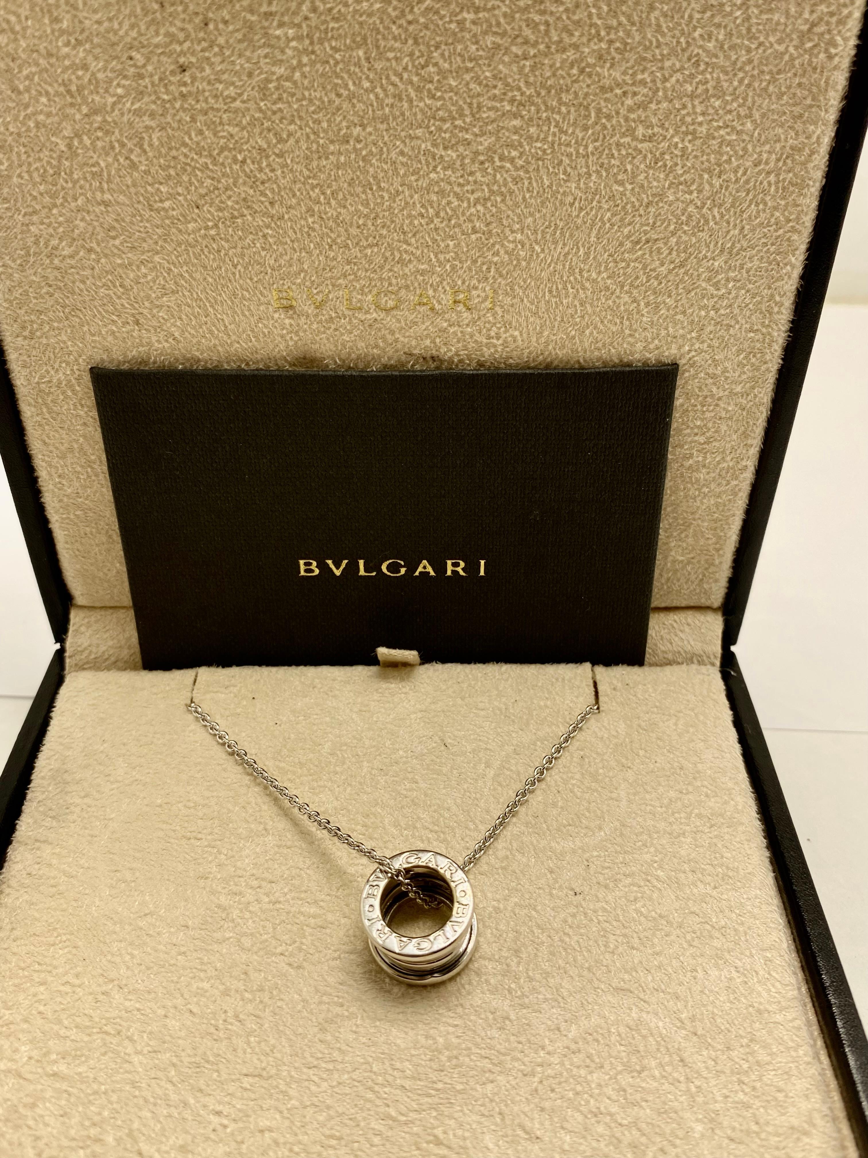 Bvlgari B.Zero1 Large Model Necklace in 18K White Gold – 12.08g in vendita 4