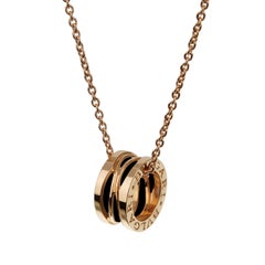 Bvlgari B.zero1 Legend Black Ceramic Rose Gold Pendant Necklace