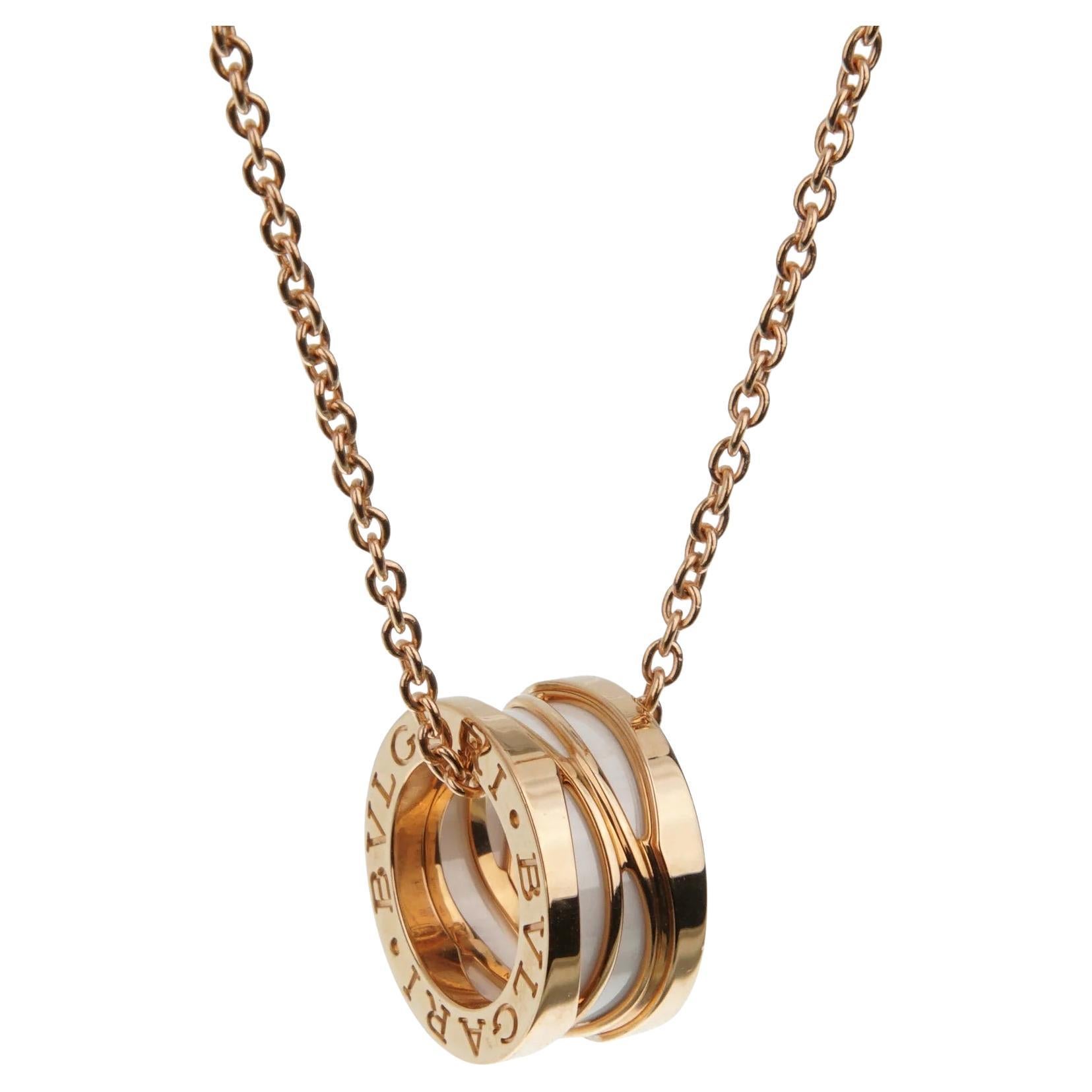 Bvlgari B.zero1 Legende-Halskette mit Anhänger aus Keramik und Roségold