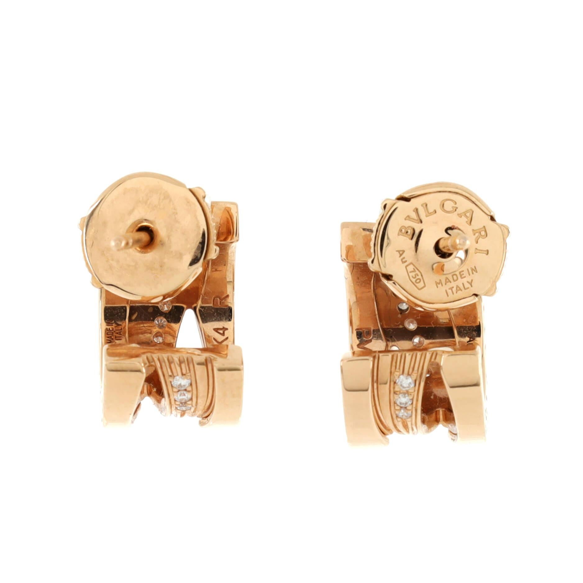 bvlgari b zero1 earrings rose gold