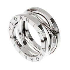 Bvlgari B.zero1 Legend Three Band White Gold Ring Sz 5 1/2