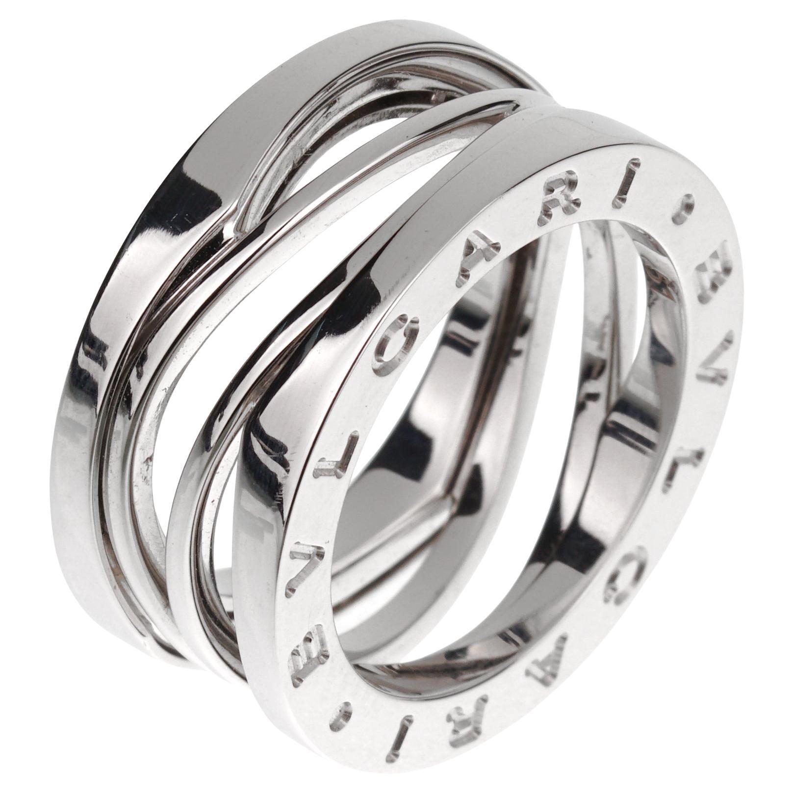 Bvlgari B.zero1 Legend Three Band White Gold Ring Sz 5 1/2
