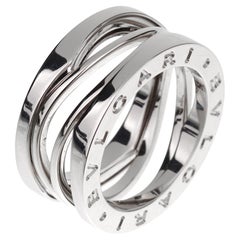 Bvlgari B.zero1 Legend Three Band White Gold Ring Sz 5 1/2