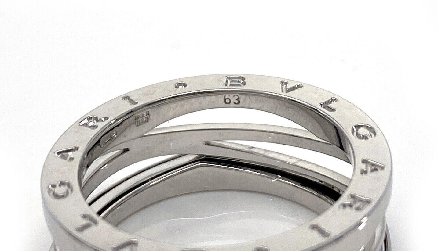 Anello Bvlgari B.zero1 Legend Wave in oro bianco 18 carati con certificato Taglia 10 / EU 63 in vendita 1