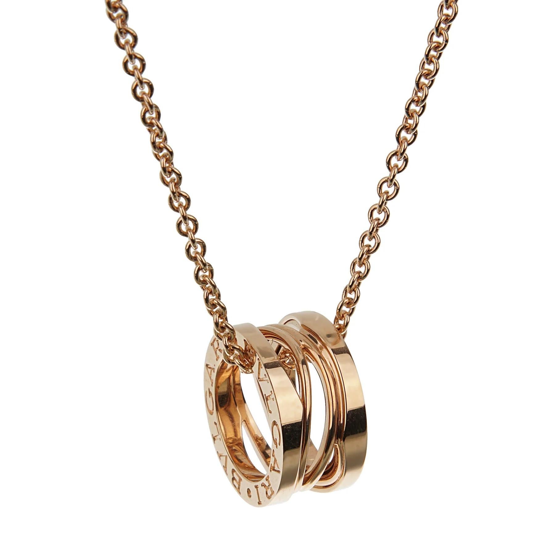 Bvlgari B.zero1 Legends Collana in oro rosa 18k In condizioni ottime in vendita a Feasterville, PA