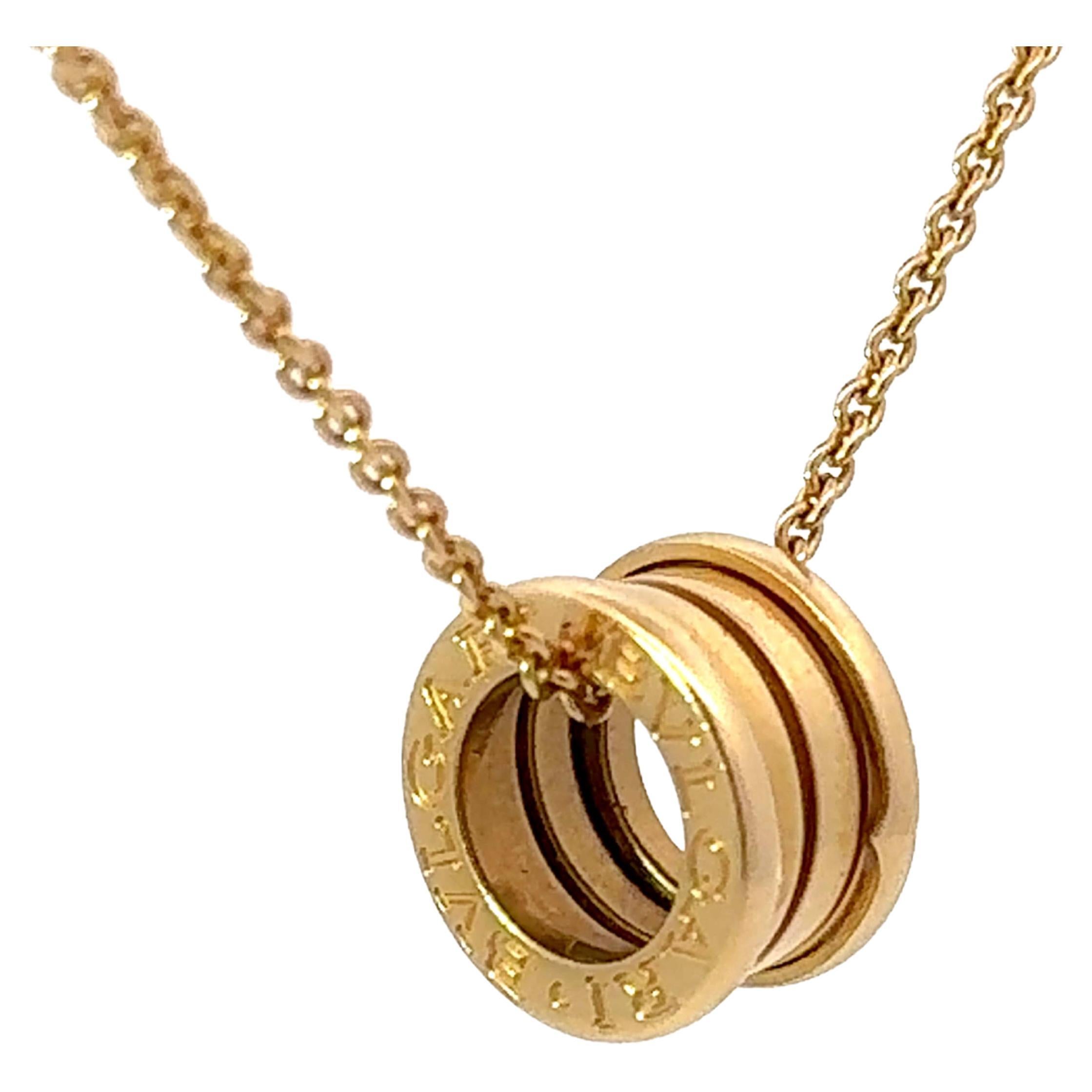 BVLGARI B.ZERO1 Necklace 18k Yellow Gold With Box and Papers For Sale