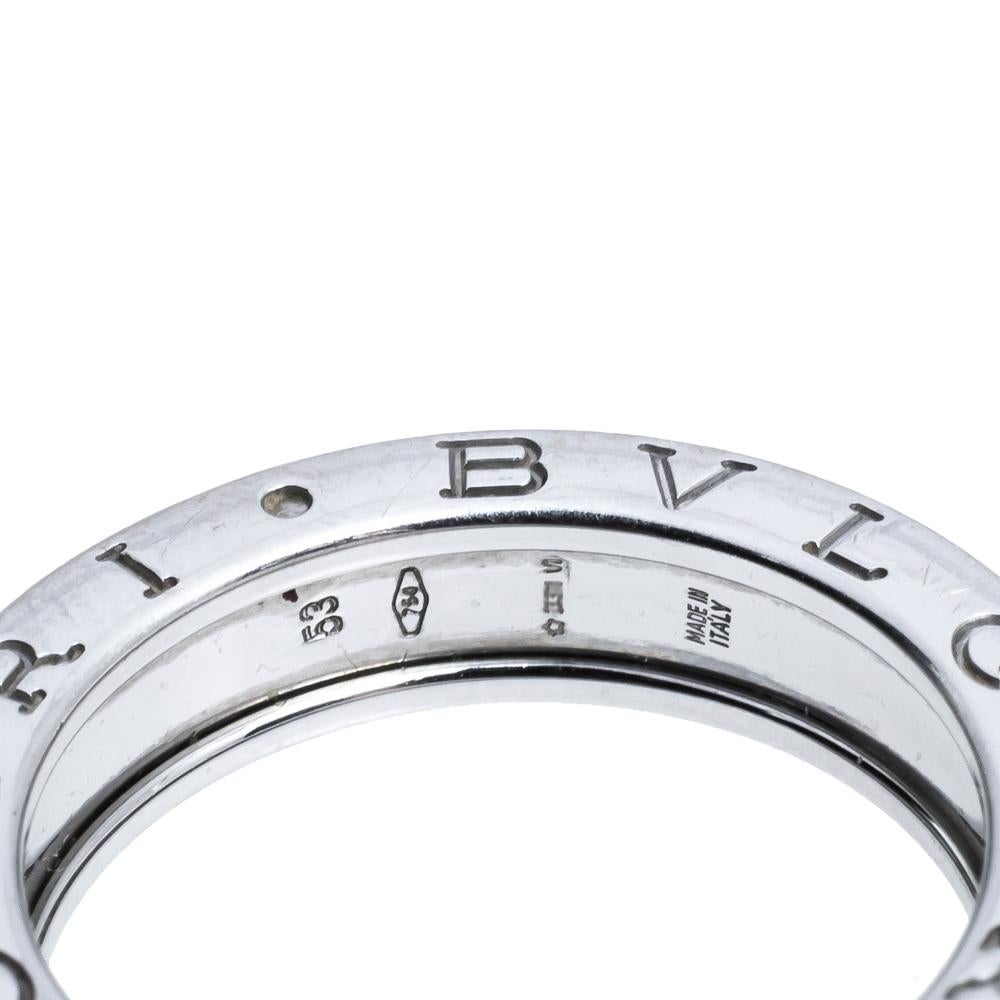 Bvlgari B.zero1 One-Band 18K White Gold Ring 53 In Fair Condition In Dubai, Al Qouz 2