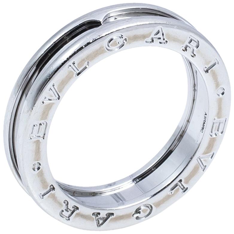 Bvlgari B.zero1 One-Band 18K White Gold Ring 56