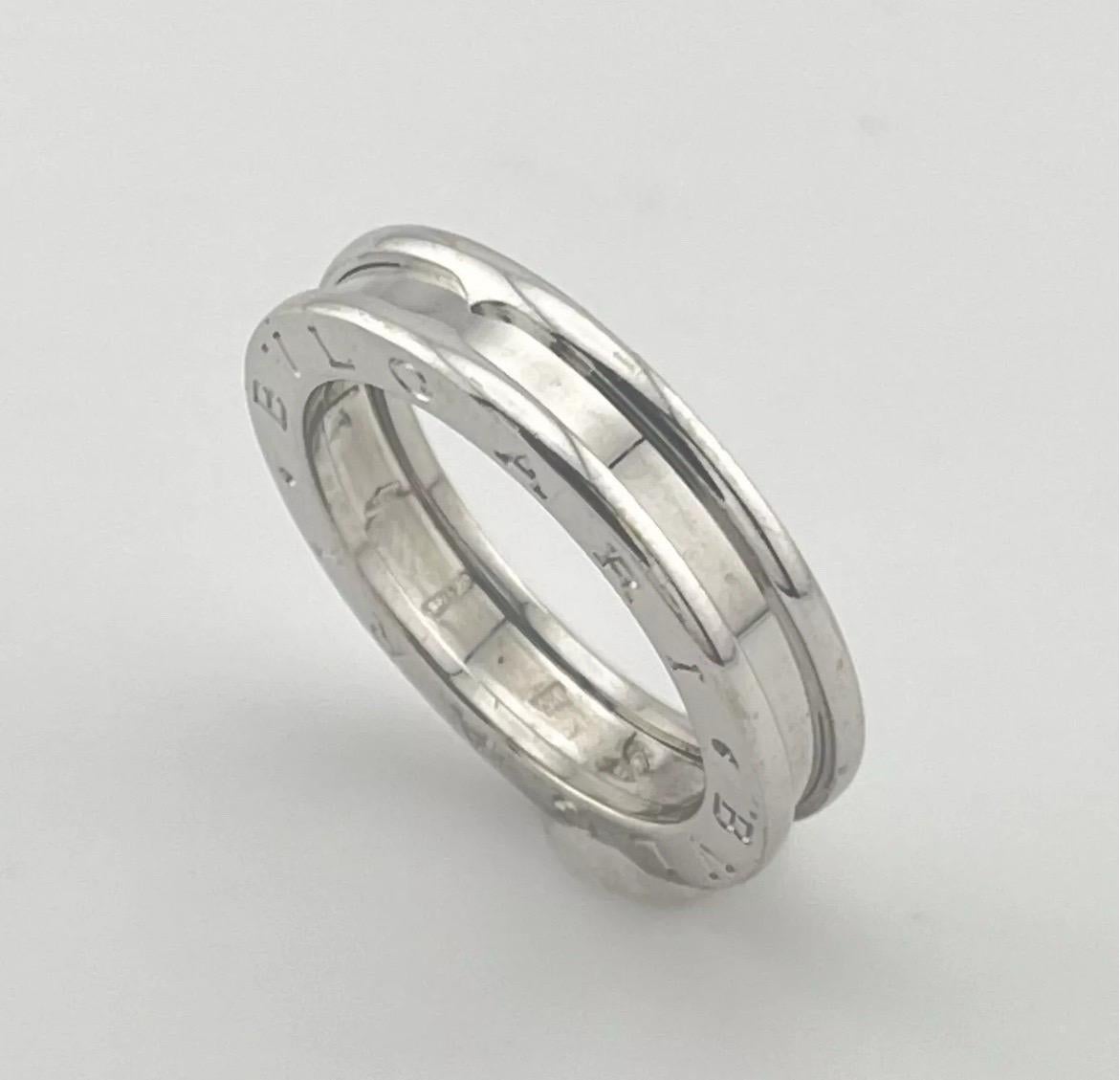 da uomo o donna Bvlgari B.zero1 One Band Anello in oro bianco 18k Misura 5 in vendita