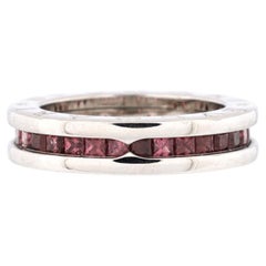 Bvlgari B.Zero1 One Band Ring 18k White Gold and Garnet