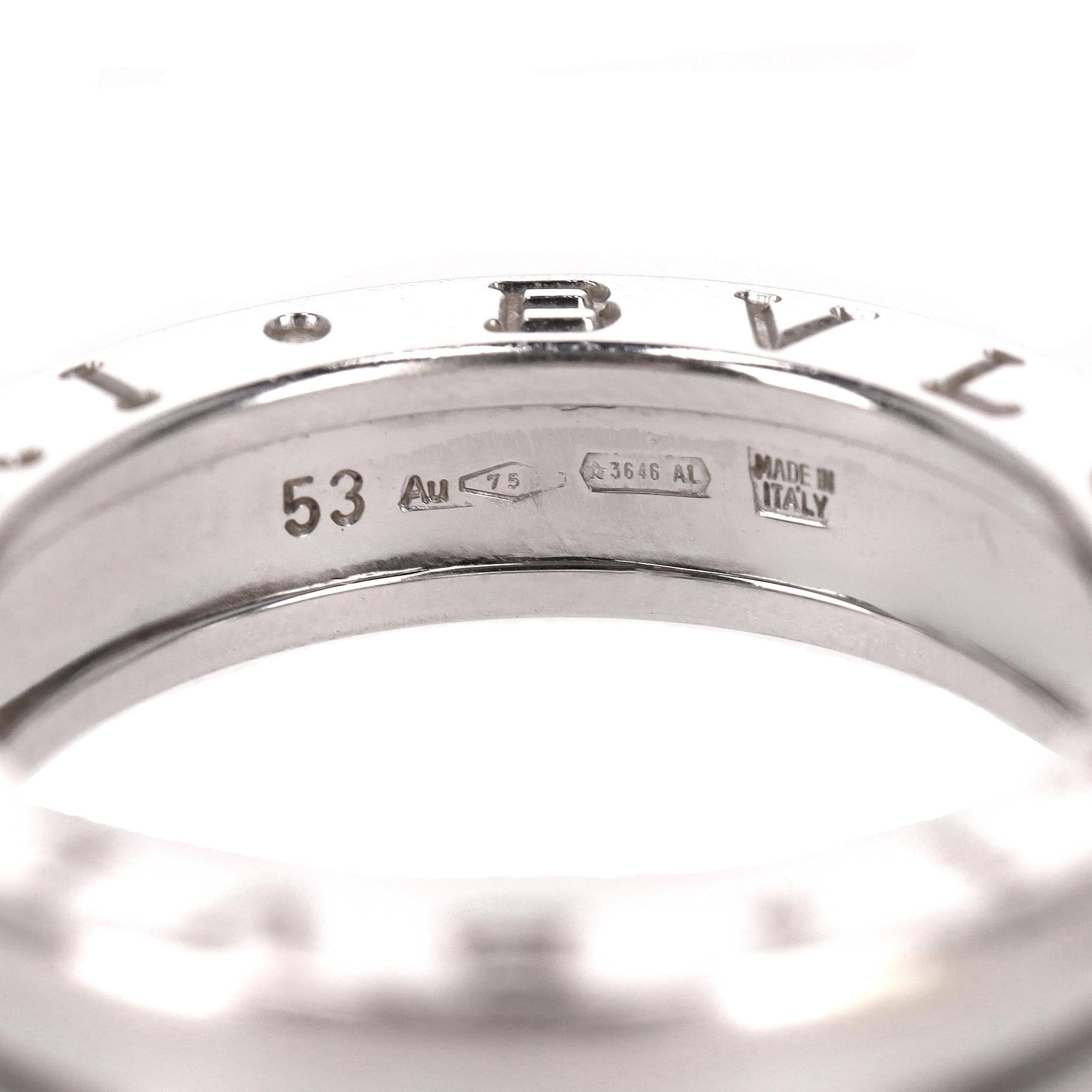 Bvlgari B.Zero1 One-Band Ring en or blanc 18k en vente 2