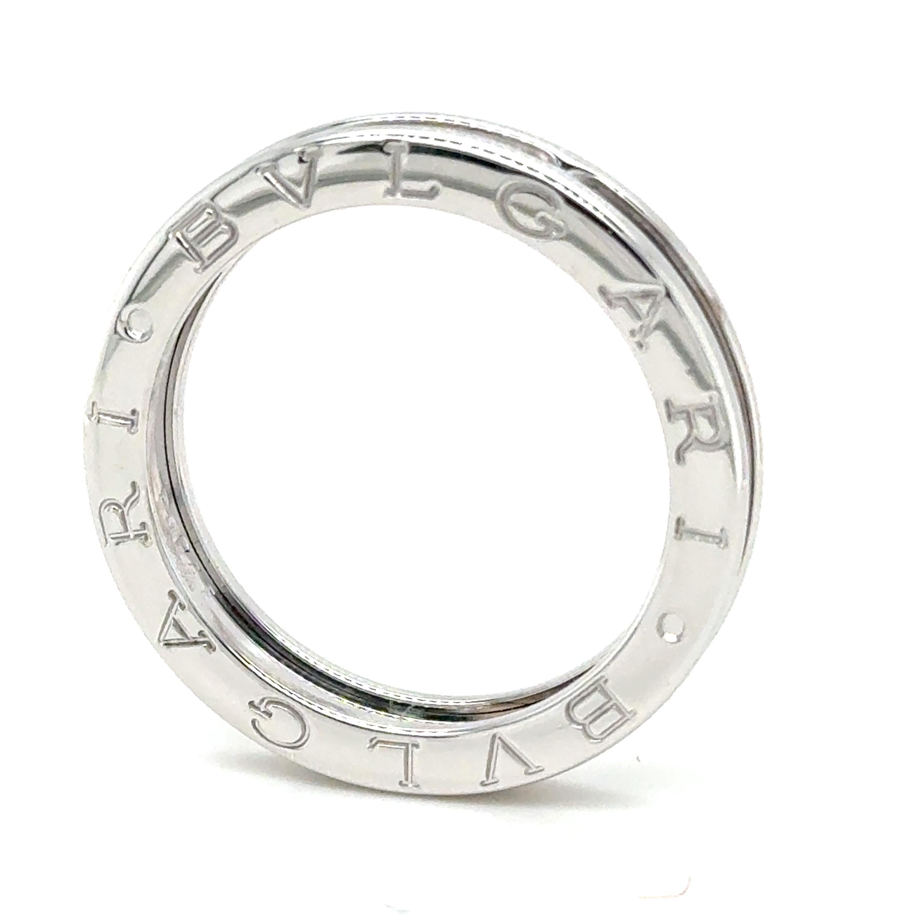Bvlgari B.Zero1 One Band Ring Size V 1/2 (64) - 18ct White Gold For Sale 2