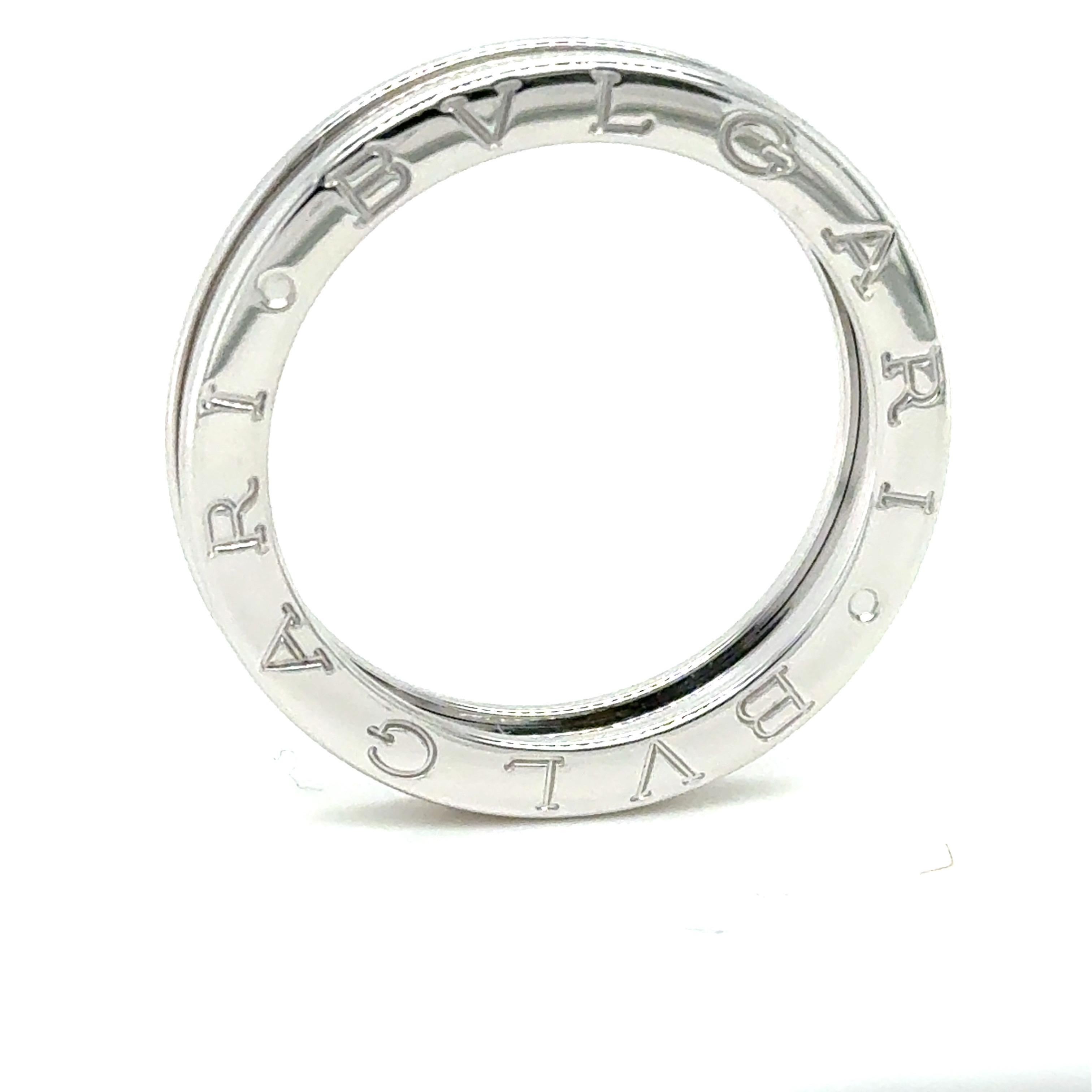 Bvlgari B.Zero1 One Band Ring Size V 1/2 (64) - 18ct White Gold For Sale 3