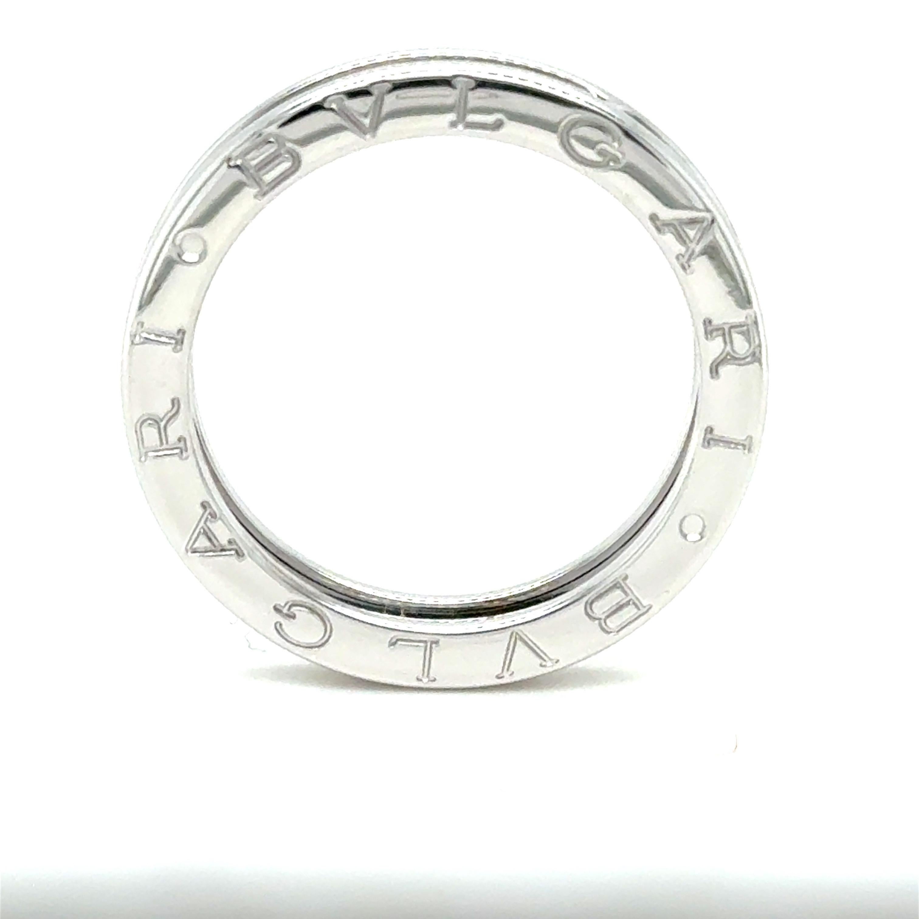 Bvlgari B.Zero1 One Band Ring Size V 1/2 (64) - 18ct White Gold For Sale 4