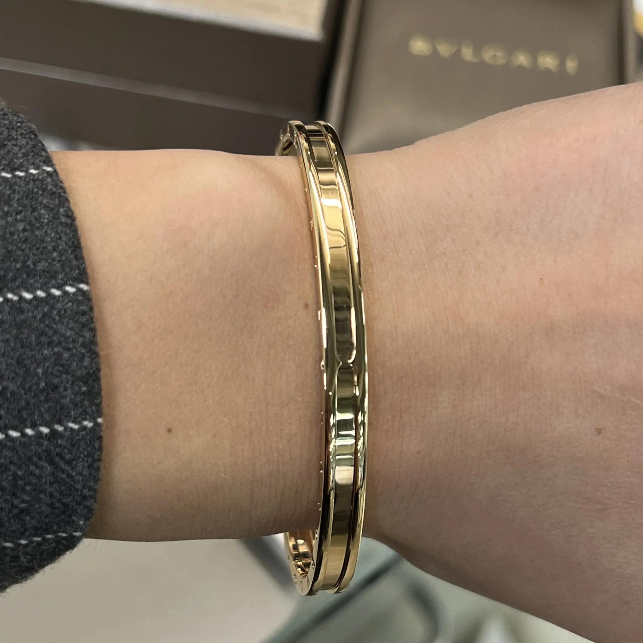 Bvlgari B.Zero1 Offener Manschettenarmband aus 18 Karat Roségold Größe M 2