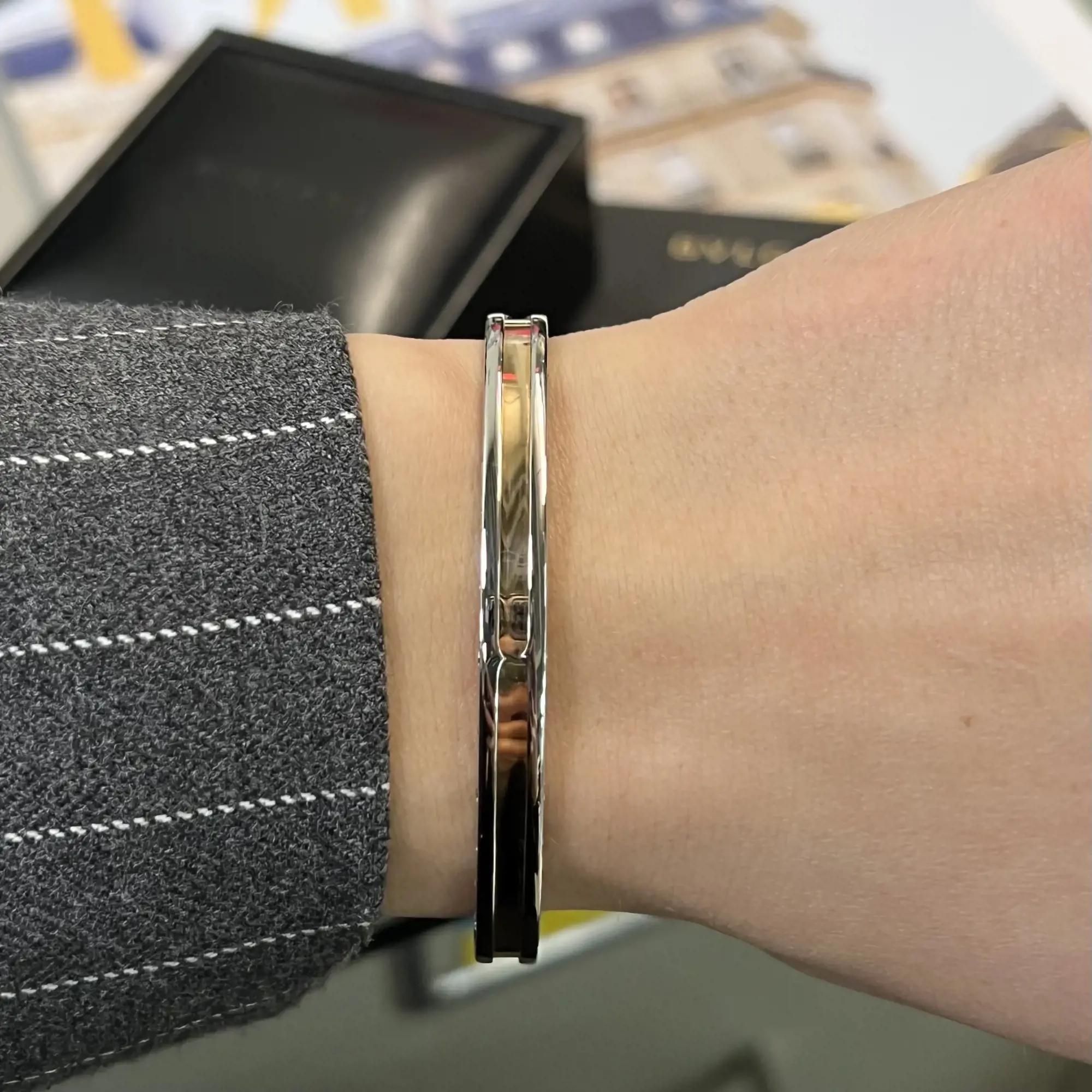 Offener Armreif von Bvlgari B.Zero1 aus 18 Karat Roségold und Edelstahl Gr. S-M 1