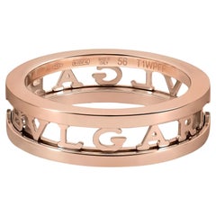 Bvlgari B.Zero1, bague à un logo ajourée en forme de spirale en or rose 18 carats taille 56 US 7,5