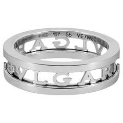 Bvlgari B.Zero1, bague à un logo ajourée en forme de spirale en or blanc 18 carats taille 55 US 7