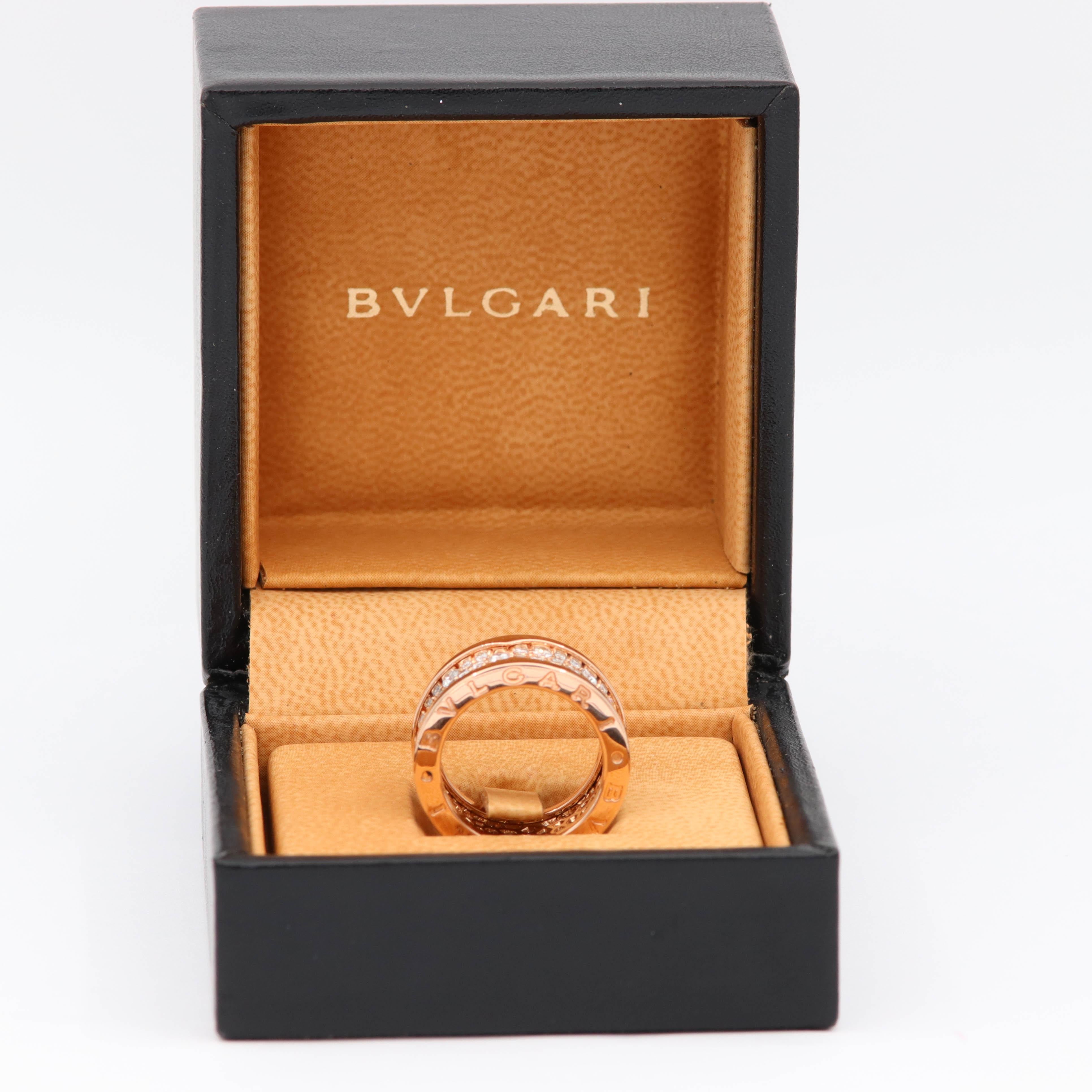 Round Cut Bvlgari B.Zero1 Pave Set Diamond Ring