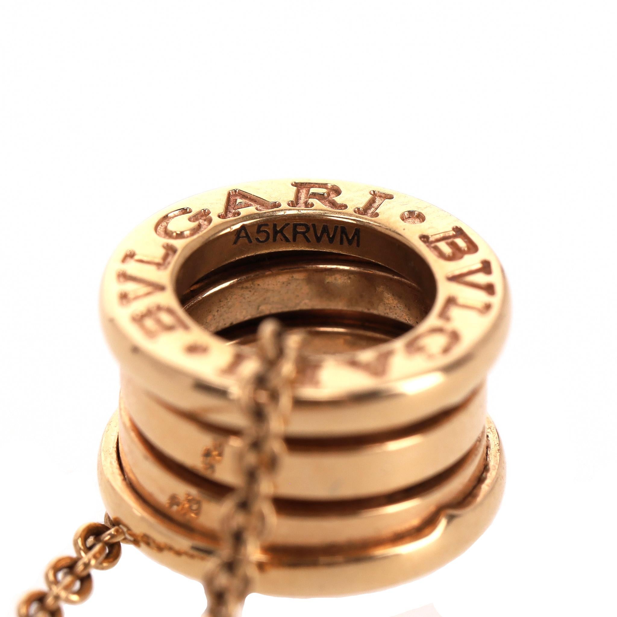 Bvlgari B.Zero1 Collana a catena con ciondolo in oro rosa 18k in vendita 7