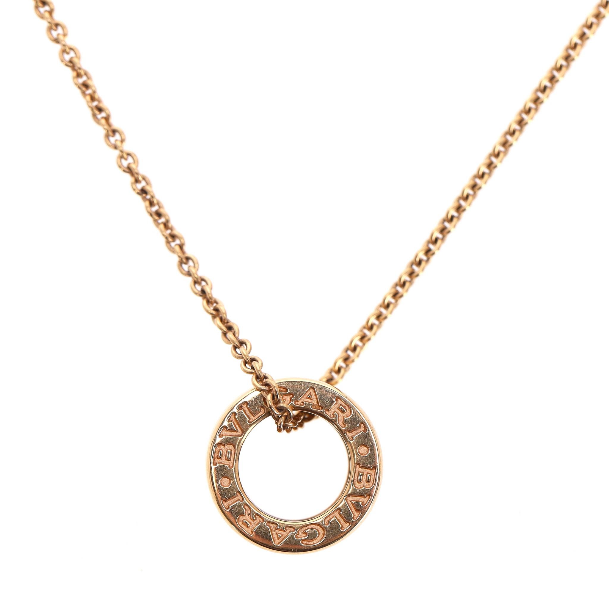 Bvlgari B.Zero1 Collana a catena con ciondolo in oro rosa 18k in vendita 1
