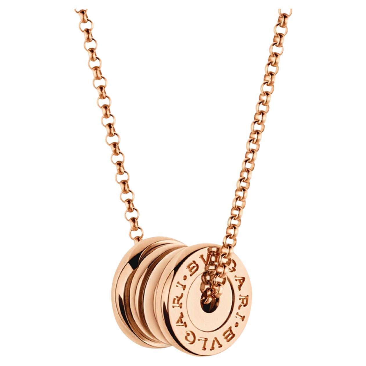 Bvlgari B.Zero1 Collana a catena con ciondolo in oro rosa 18k in vendita