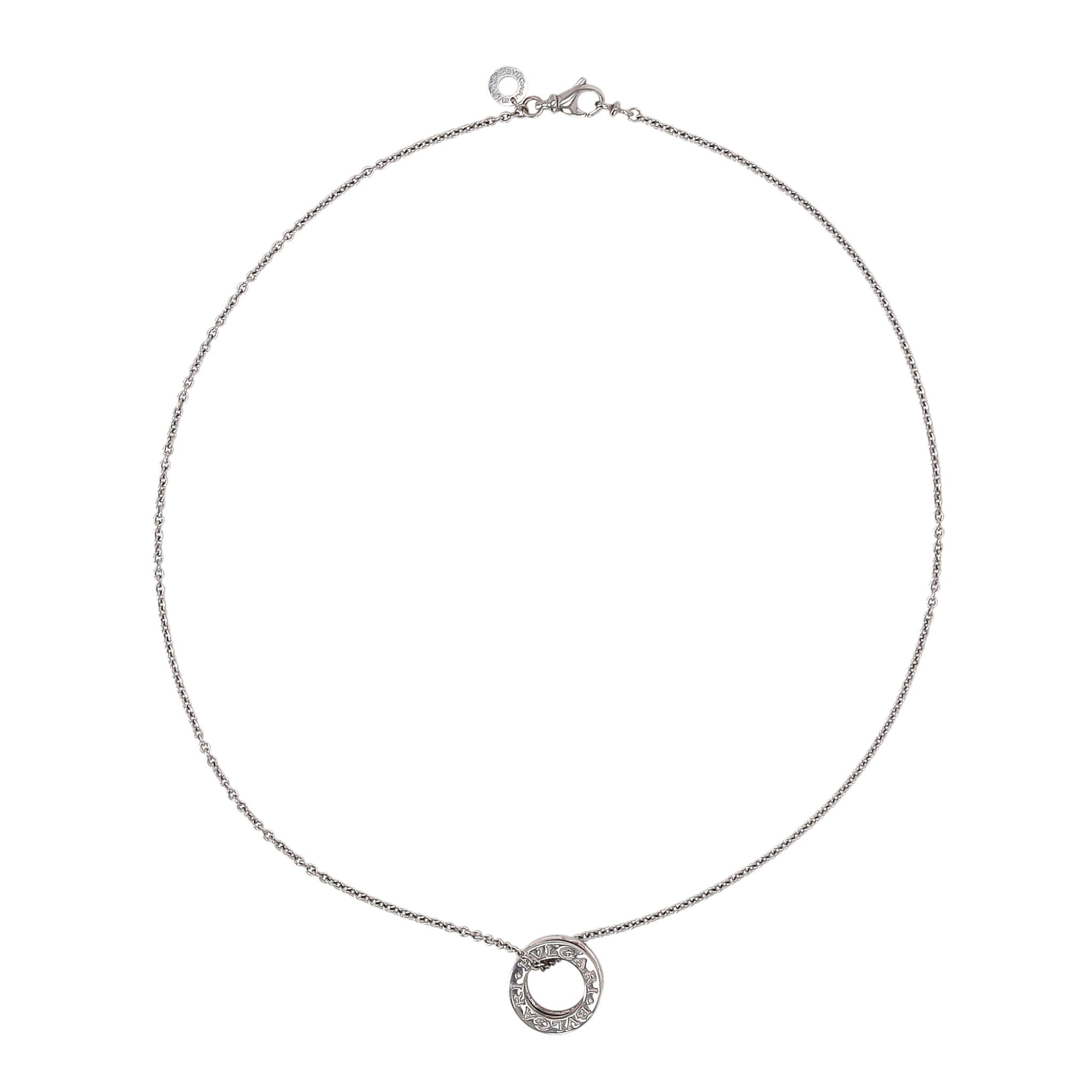 Bvlgari B.Zero1 Collana a catena con ciondolo in oro bianco 18k In condizioni ottime in vendita a London, GB