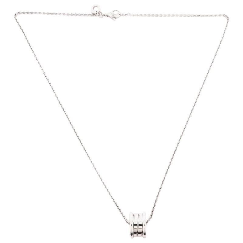 Bvlgari B.Zero1 Pendant Necklace 18 Karat White Gold