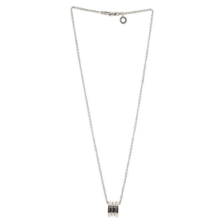 Bvlgari B.Zero1 Pendant Necklace 18 Karat White Gold