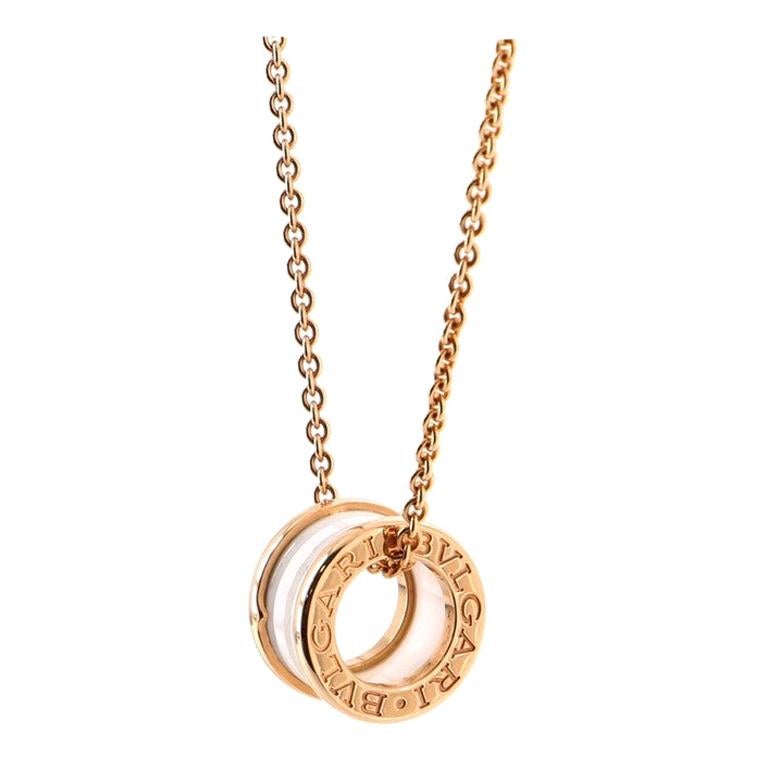 Bvlgari B Zero1 Pendant Necklace 18k Rose Gold And Ceramic At 1stdibs