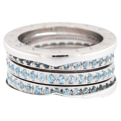 Bulgari B Zero 1 Bague en or blanc 18 carats avec aigue-marine