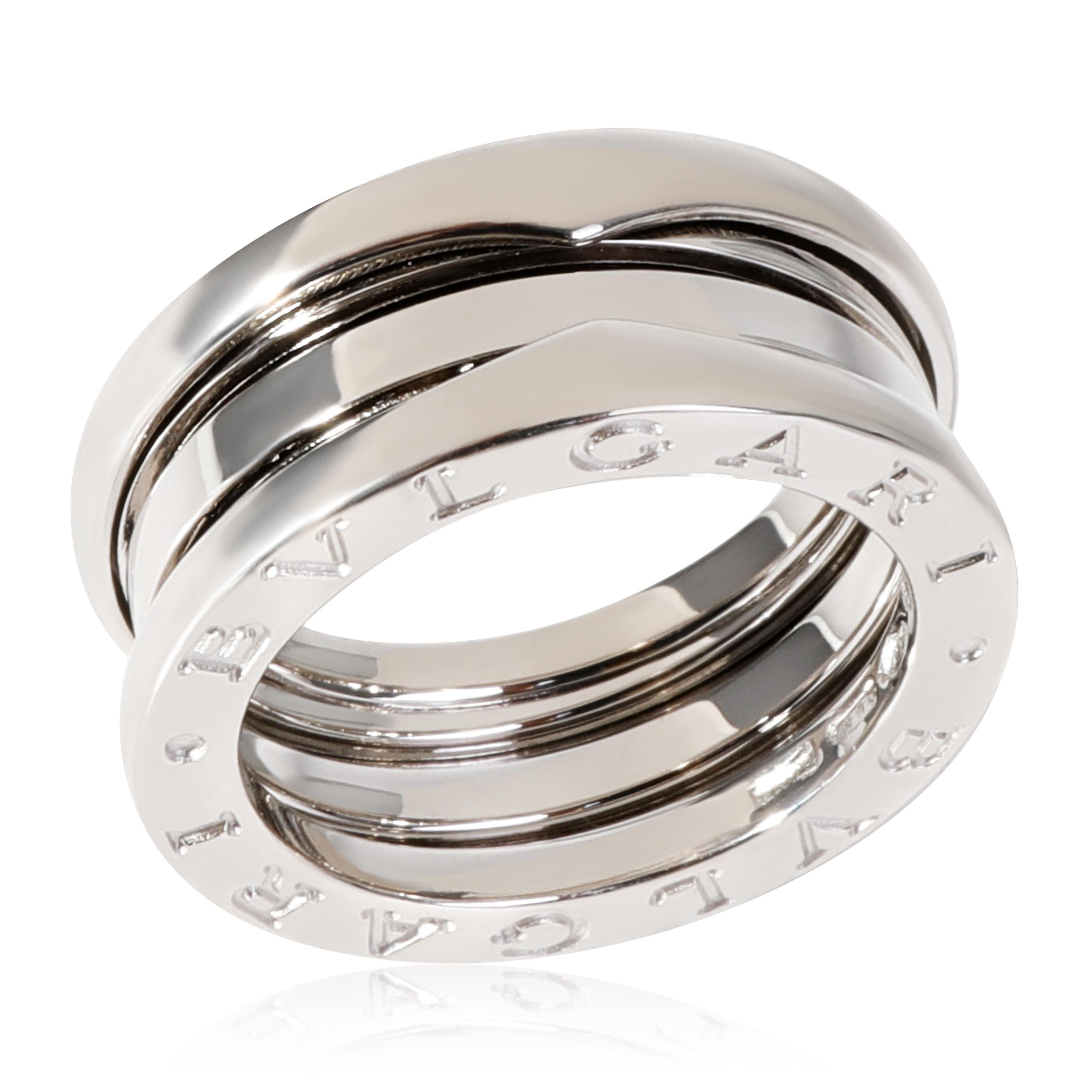 BVLGARI B.zero1 Ring in 18k White Gold

PRIMARY DETAILS
SKU: 119552
Listing Title: BVLGARI B.zero1 Ring in 18k White Gold
Condition Description: Retails for 2560 USD. In excellent condition and recently polished. Ring size is 5.0. Comes with Box.