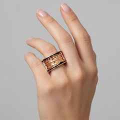 Bvlgari B.Zero1 Ring in 18kt Rose Gold with Black Enamel