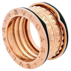 Bvlgari B.Zero1 Ring in 18kt Rose Gold with Black Enamel