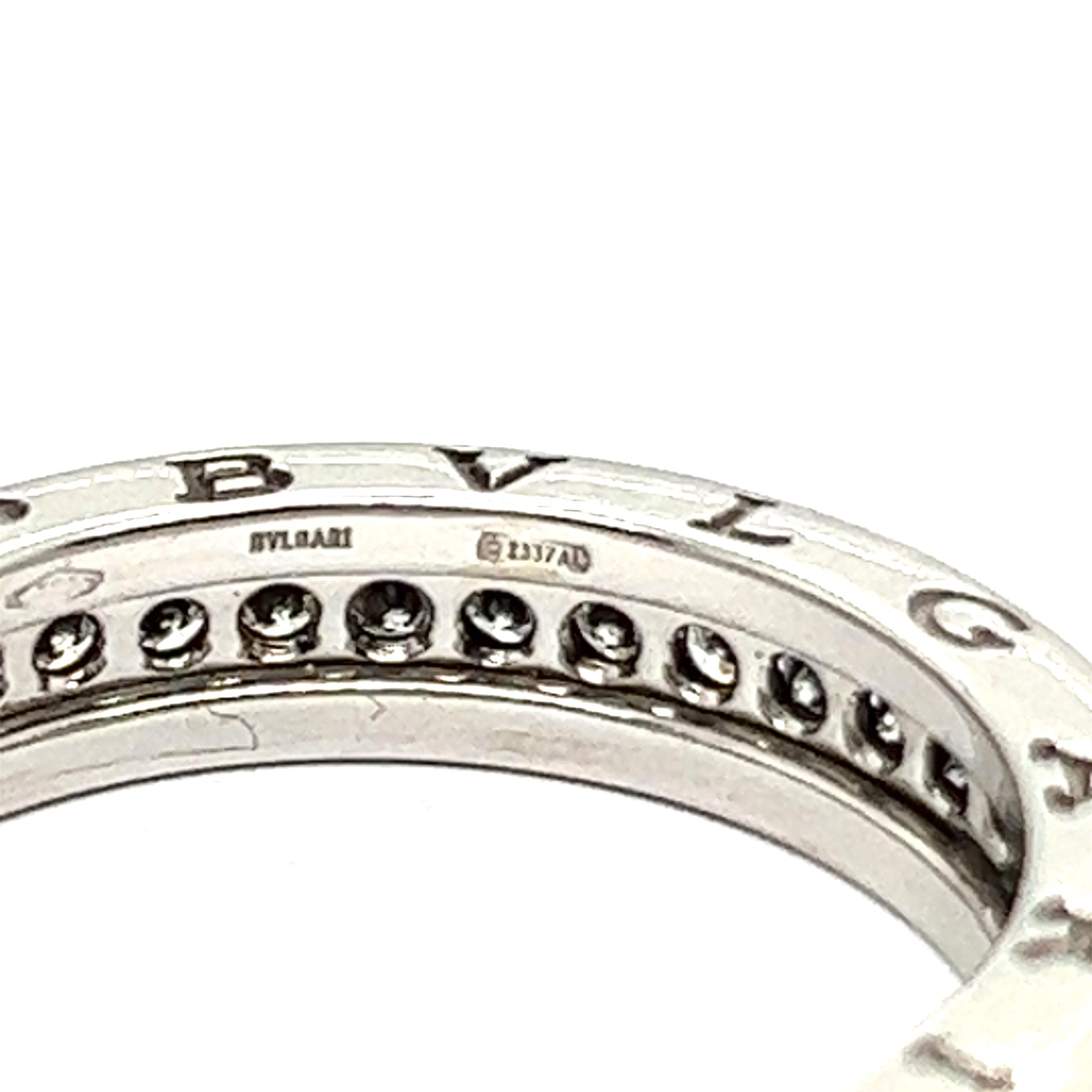 Bvlgari Bzero1 Ring with Diamonds in 18 Karat White Gold In Good Condition For Sale In Lucerne, CH