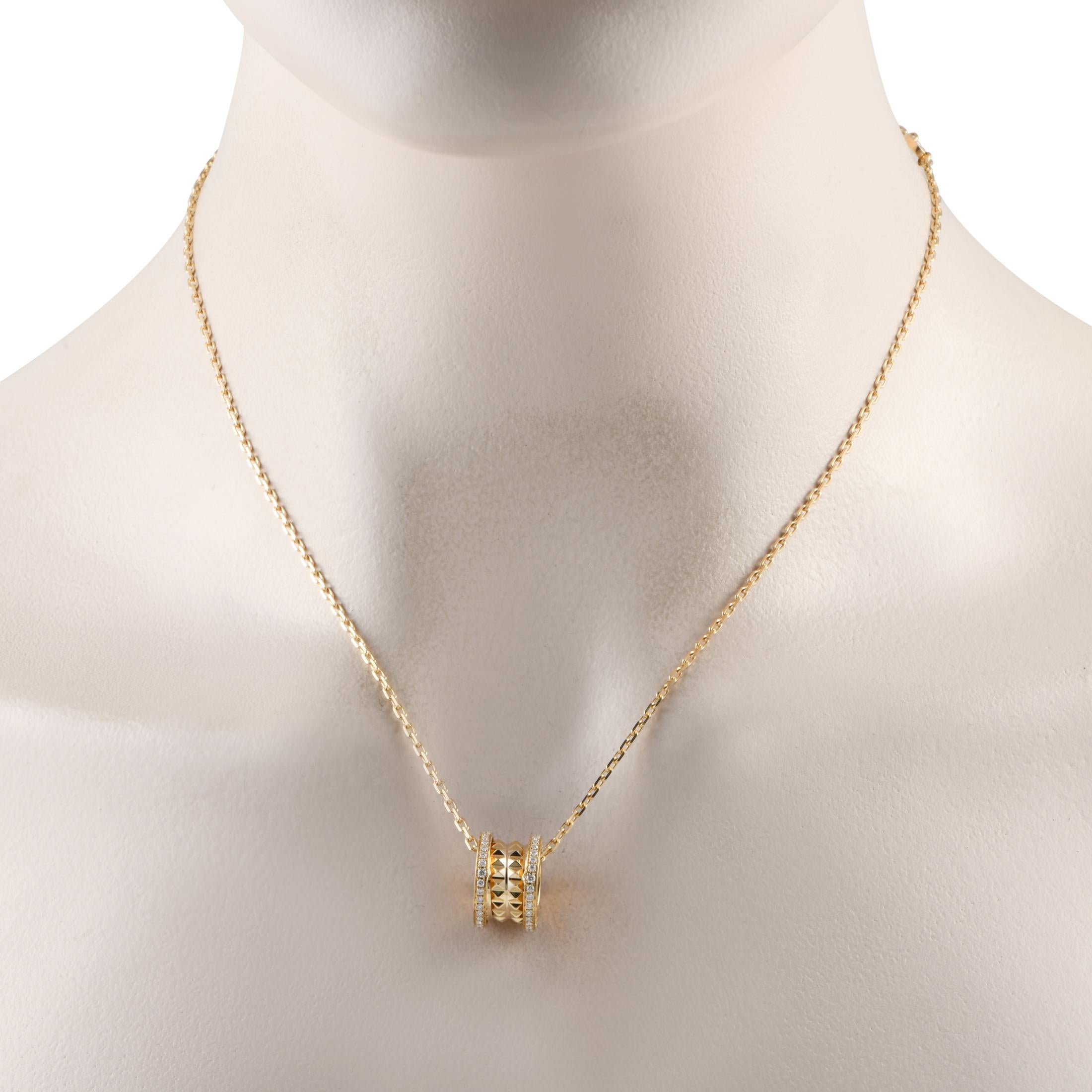 A jewel inspired by Rome's magnificent elliptical amphitheater. An epitome of Bvlgari's creativity and bold vision. A symbol of strength. This B.Zero1 Rock Pendant Necklace makes a fine expression of the wearer's resilient spirit. The necklace